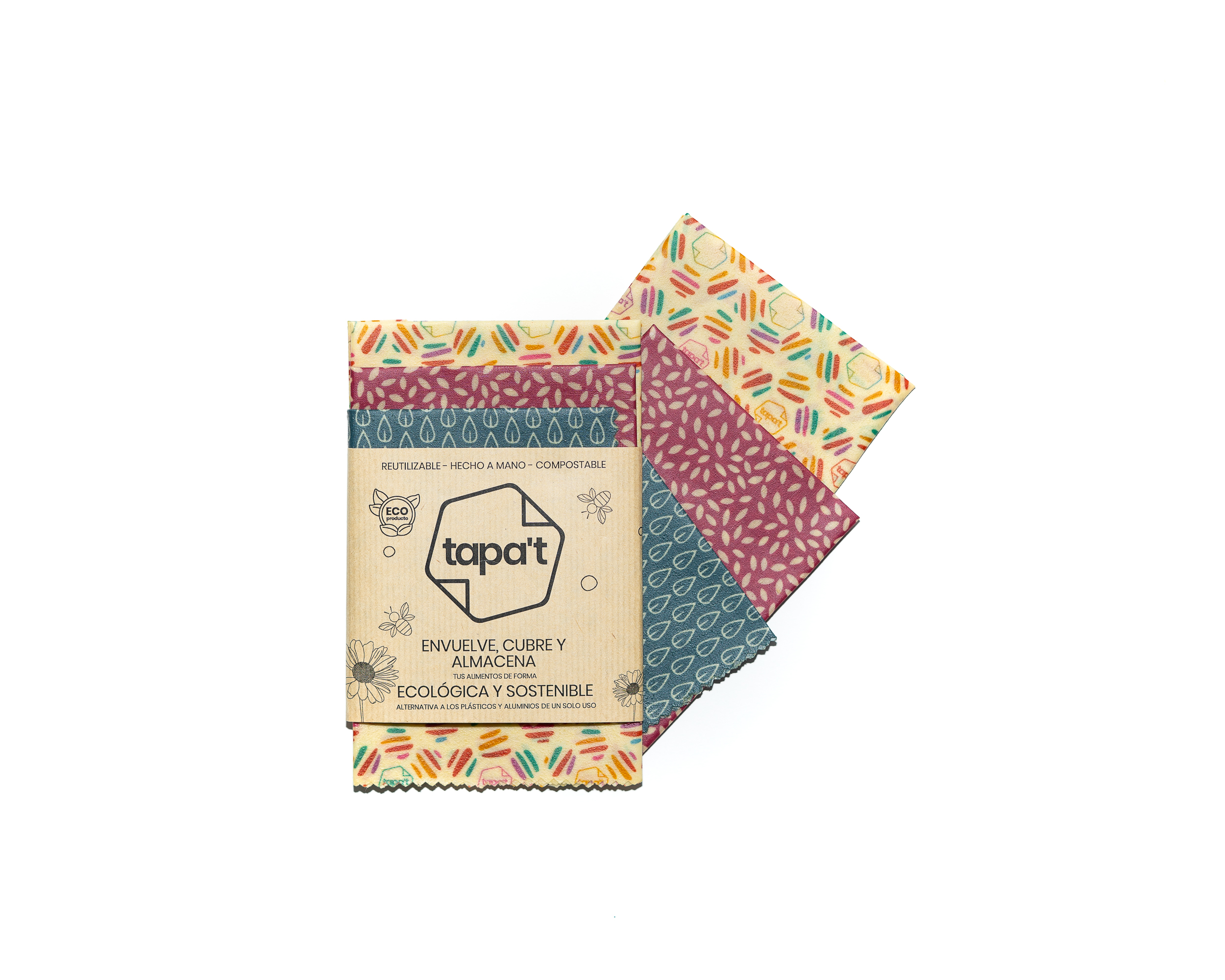 Envoltorio de cera de abeja Pack 3 tamaños Colors - Imagen 3